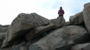 PICTURES/Mount Evans and The Highest Paved Road in N.A - Denver CO/t_Sharon at top.JPG